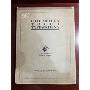 Cote Method of Touch Typewriting 1921 Typewriter Training Antique Book